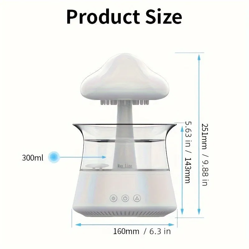 300ml Baby Room Humidifier Raindrop Mushroom Design Cold Mist