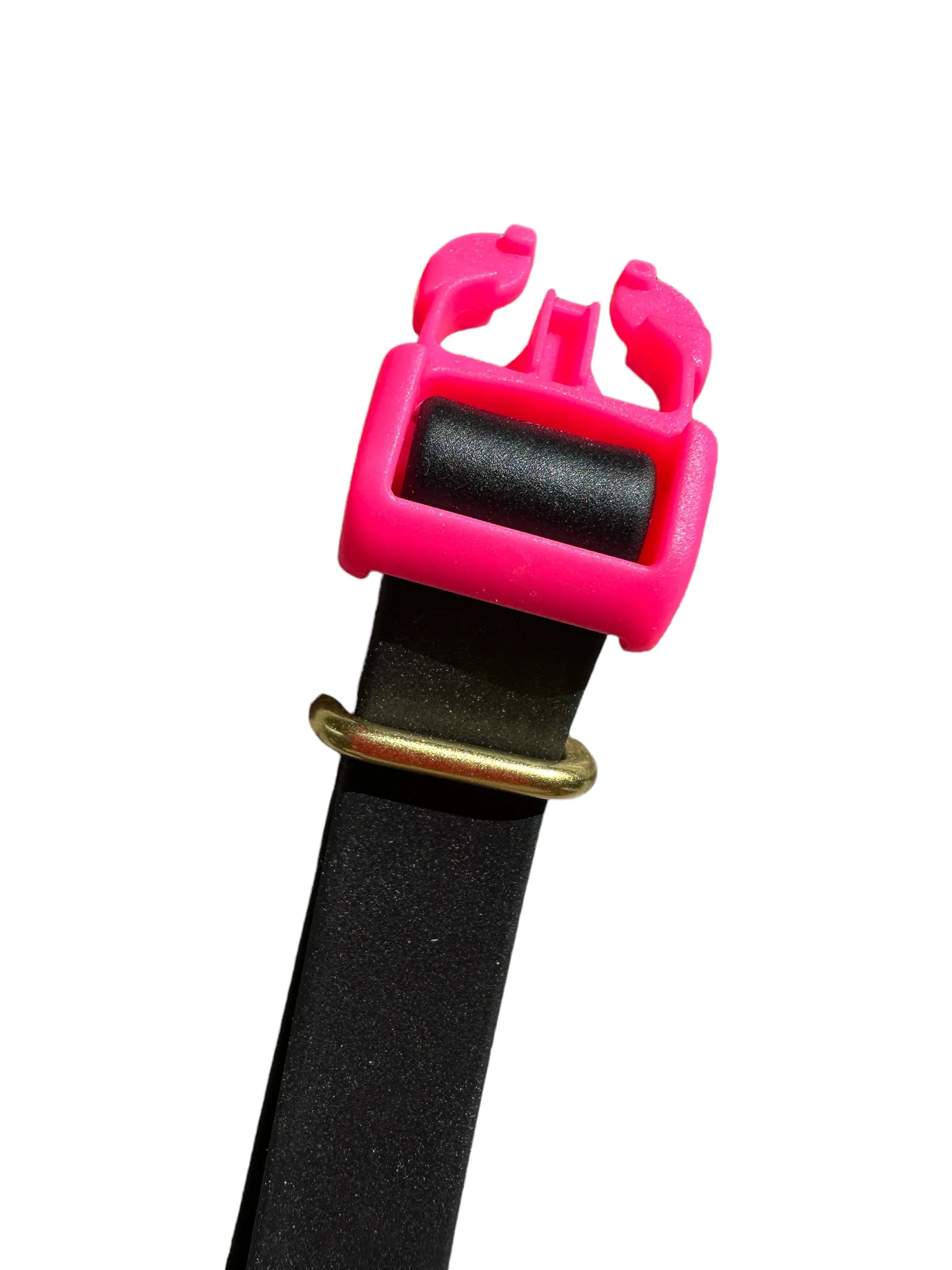 Adjustable Lightweight Biothane Quick Release Buckle Collar, All Waterproof w/Solid Brass Premium Hardware, Two-Tone Collar & Leash Set, Black and Hot Pink, Curated Collar and Leash Set