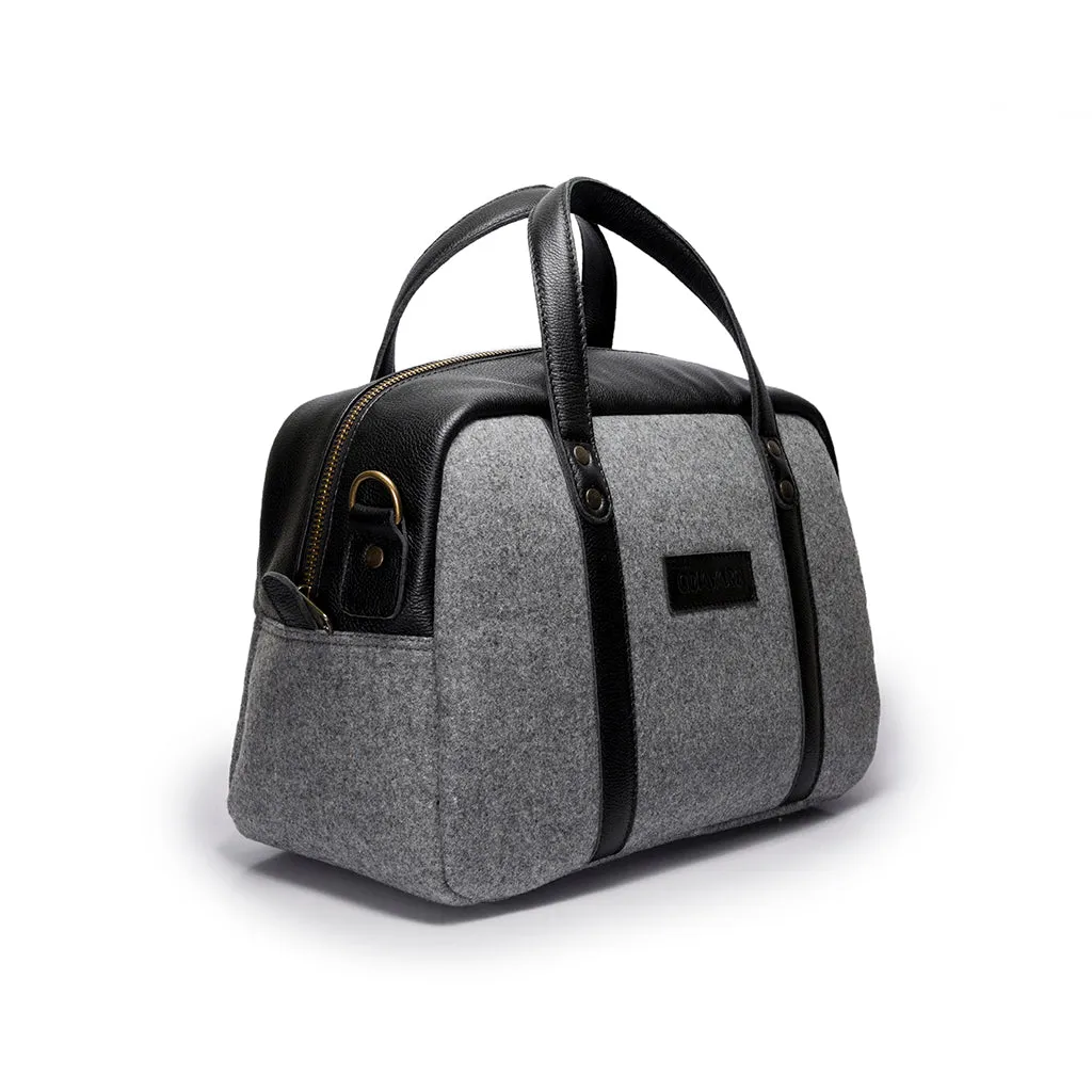 Albatross Weekender - Gray Felt | Black Leather