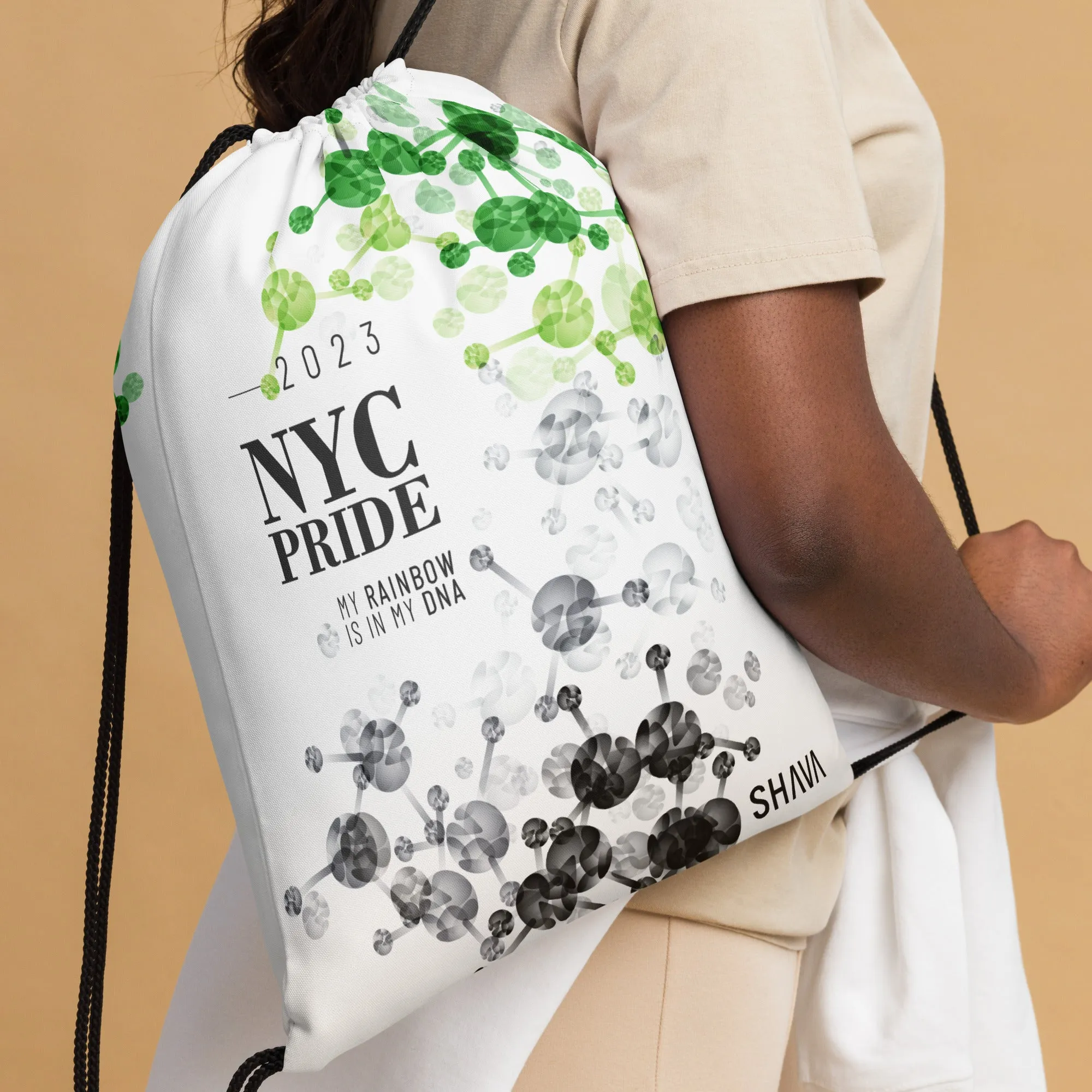 Aromantic Flag All-Over Print Drawstring Bag NYC Pride - My Rainbow Is In My DNA