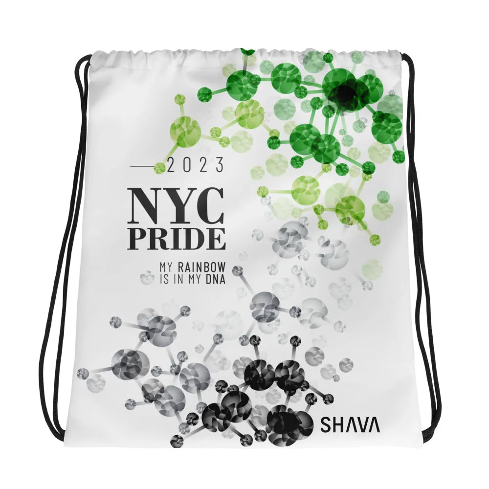 Aromantic Flag All-Over Print Drawstring Bag NYC Pride - My Rainbow Is In My DNA