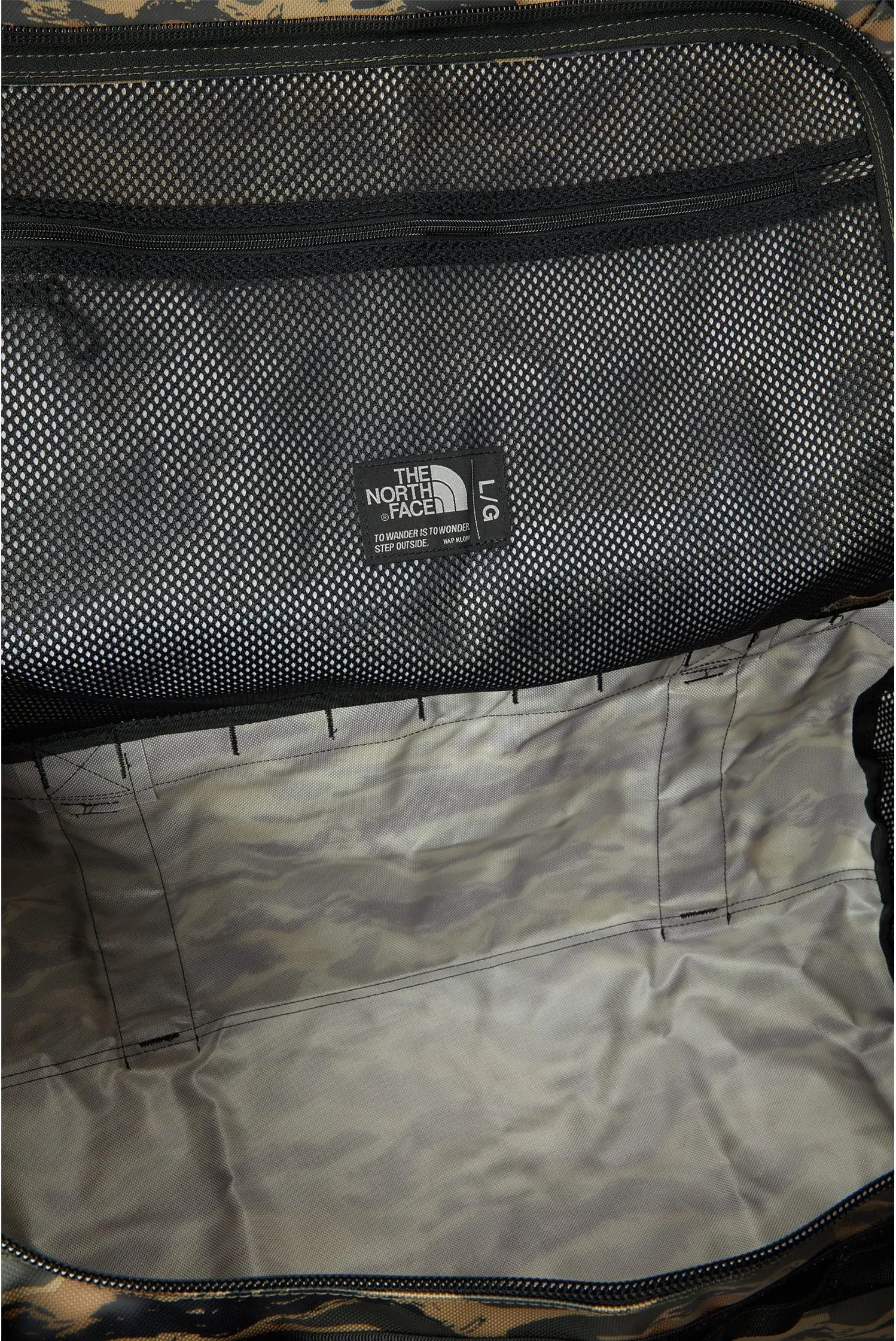 Base Camp Duffel L The North Face New Taupe Green Painted Camo Print/TNF Black