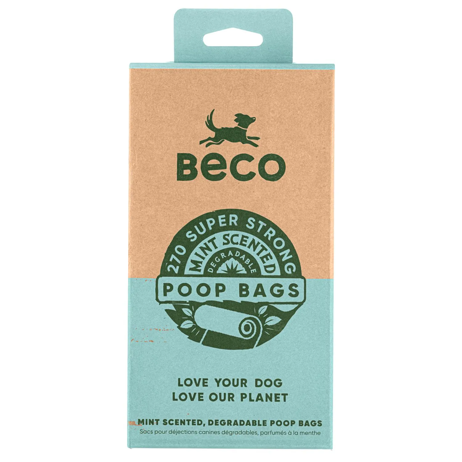 Beco Eco-Friendly Degradable Mint Scented Dog Poop Bags 270pk