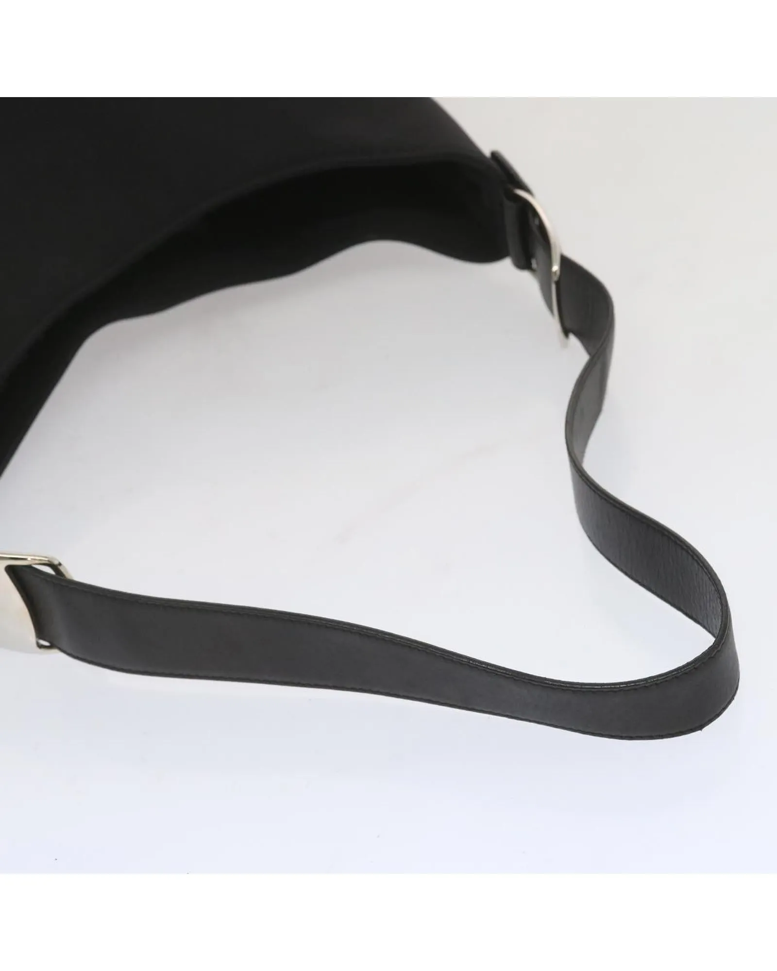 Black Canvas Shoulder Bag with Dust Bag - Italian Made