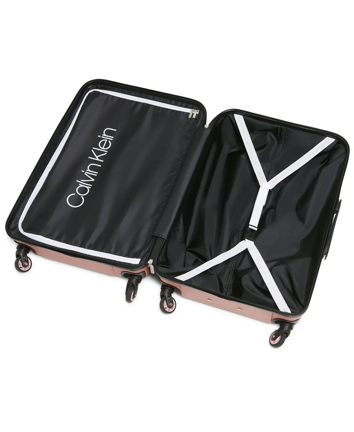 bowery hard side suitcase set, 3 piece Calvin Klein, rose gold