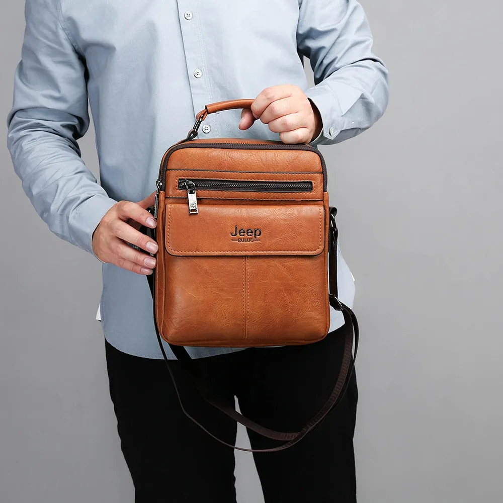 Brand Men's Crossbody Shoulder Bags High Quality Tote Fashion Business Man Messenger Bag Split Leather Handbag