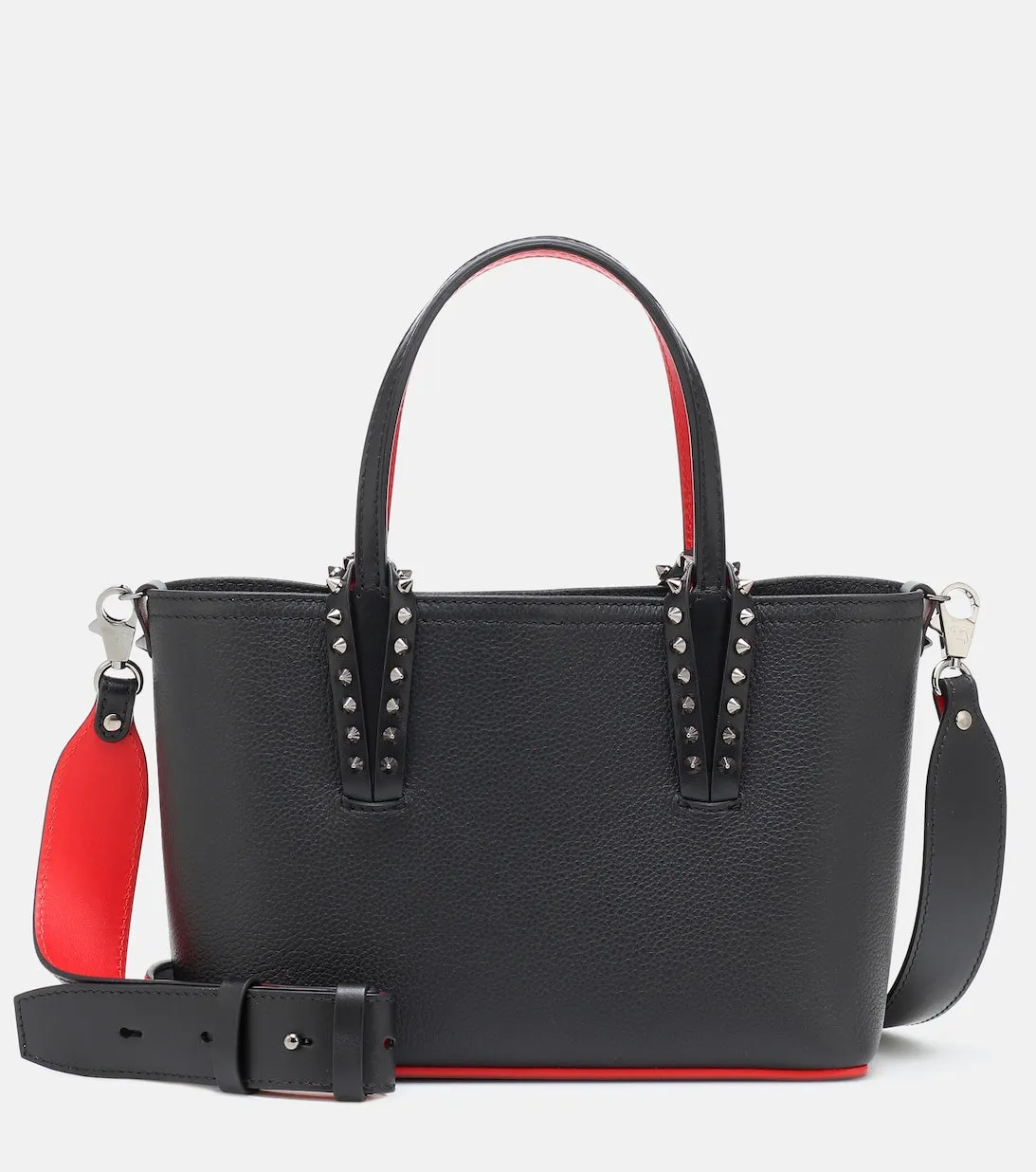 Cabata Mini Tote Bag in Christian Louboutin Leather, Black