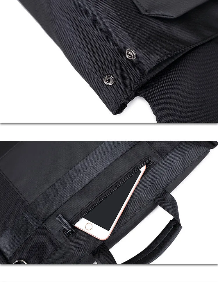 Casual Black Nylon Messenger Bag