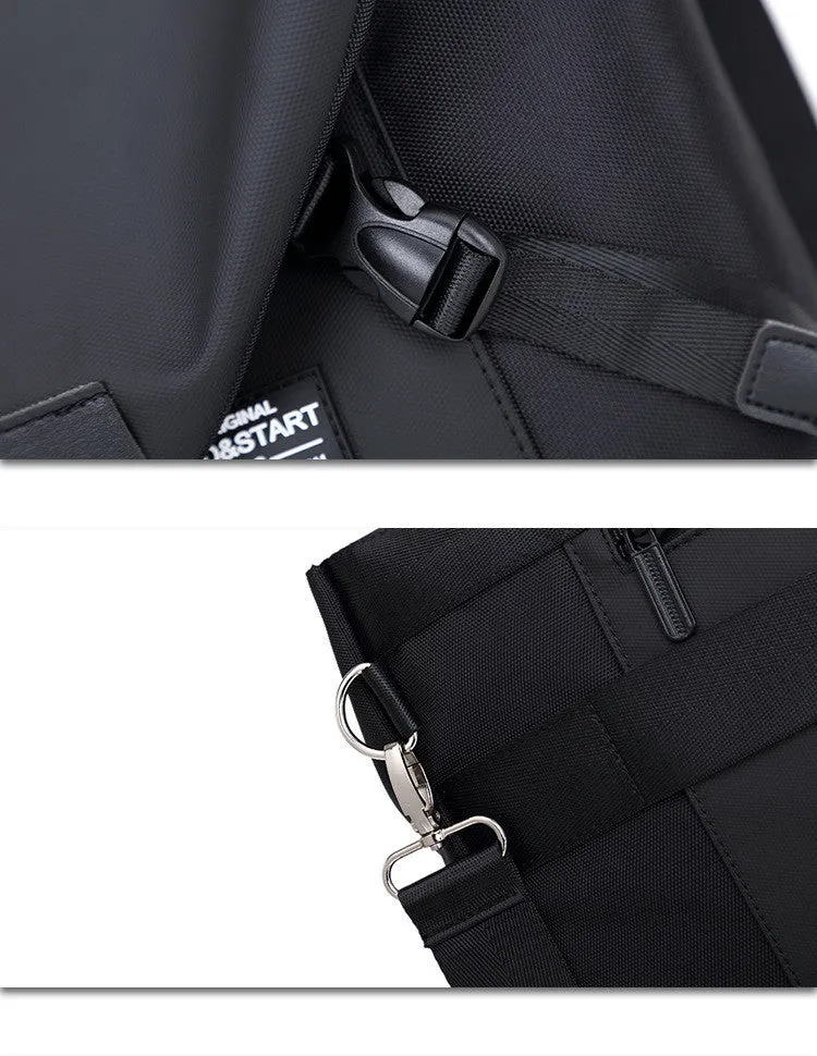 Casual Black Nylon Messenger Bag