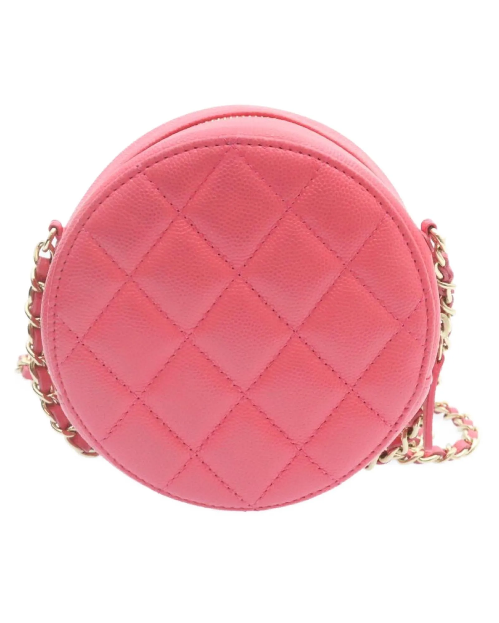 Chain Shoulder Bag Matelasse Caviar Skin Pink CC Auth