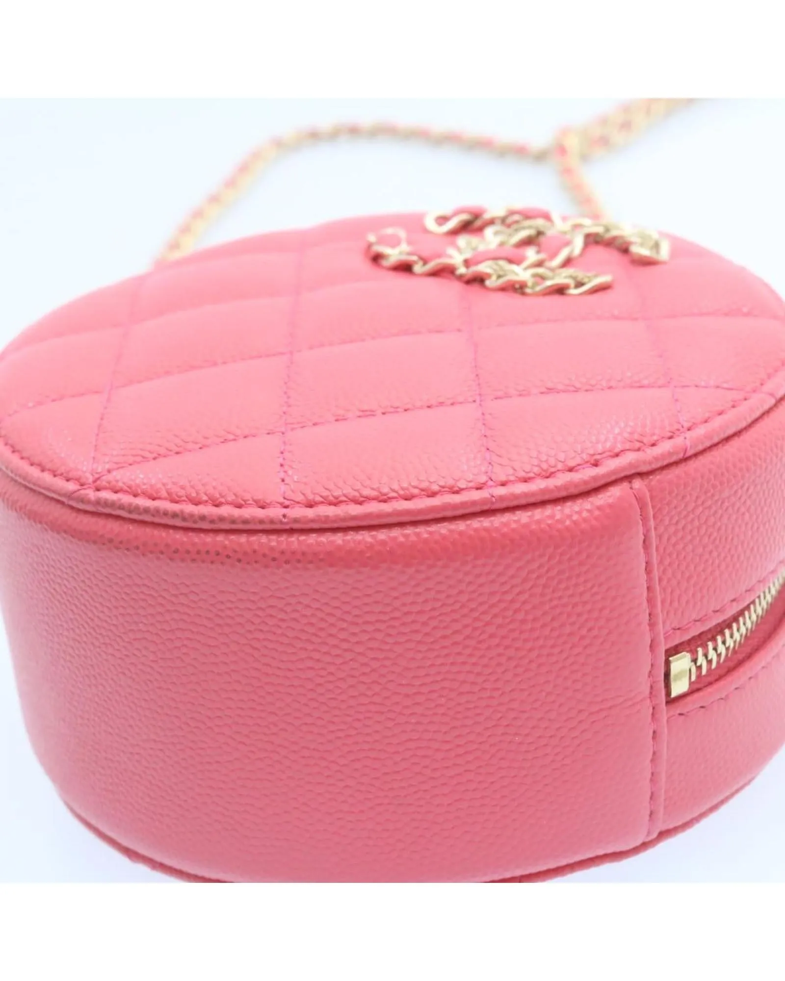 Chain Shoulder Bag Matelasse Caviar Skin Pink CC Auth