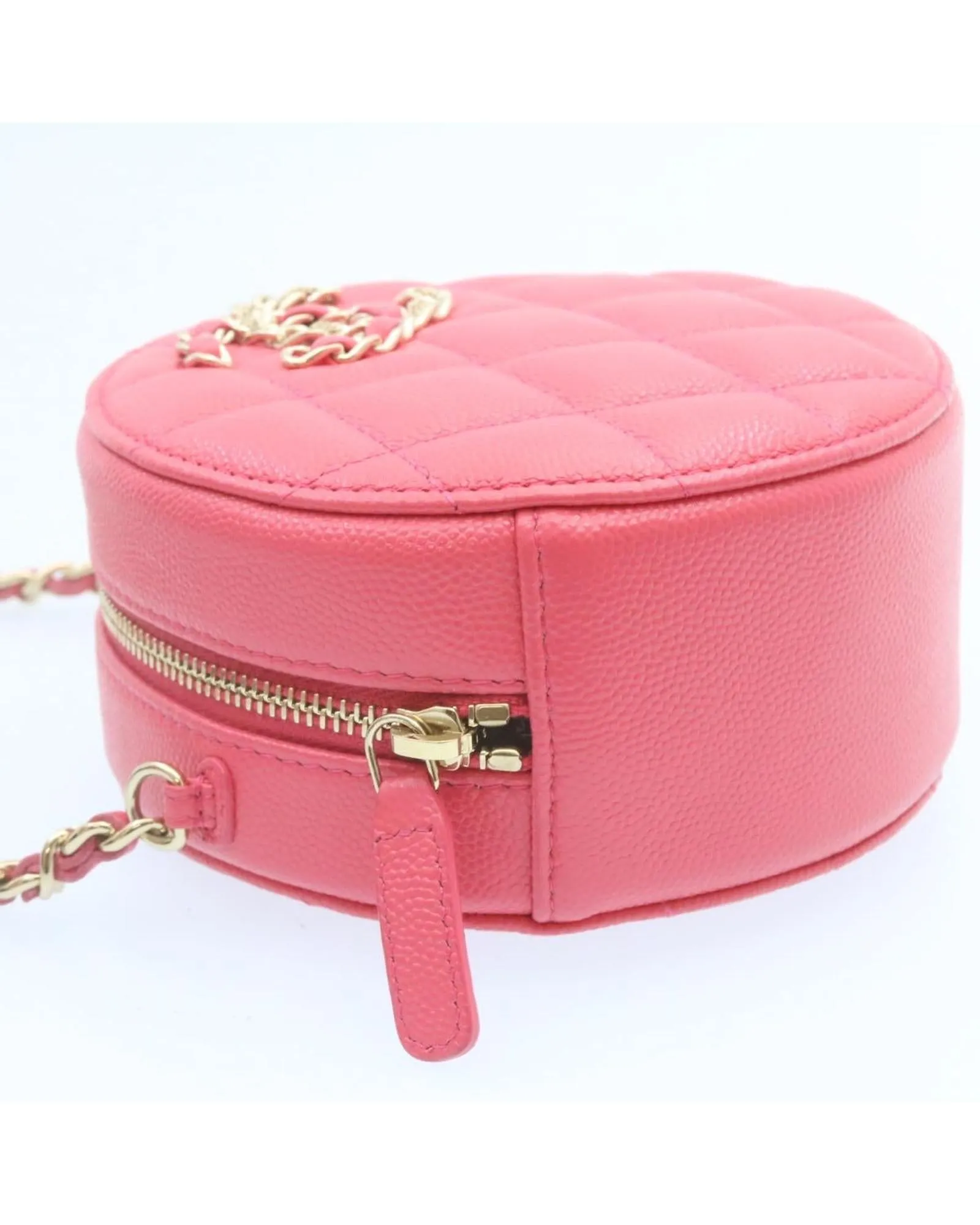 Chain Shoulder Bag Matelasse Caviar Skin Pink CC Auth