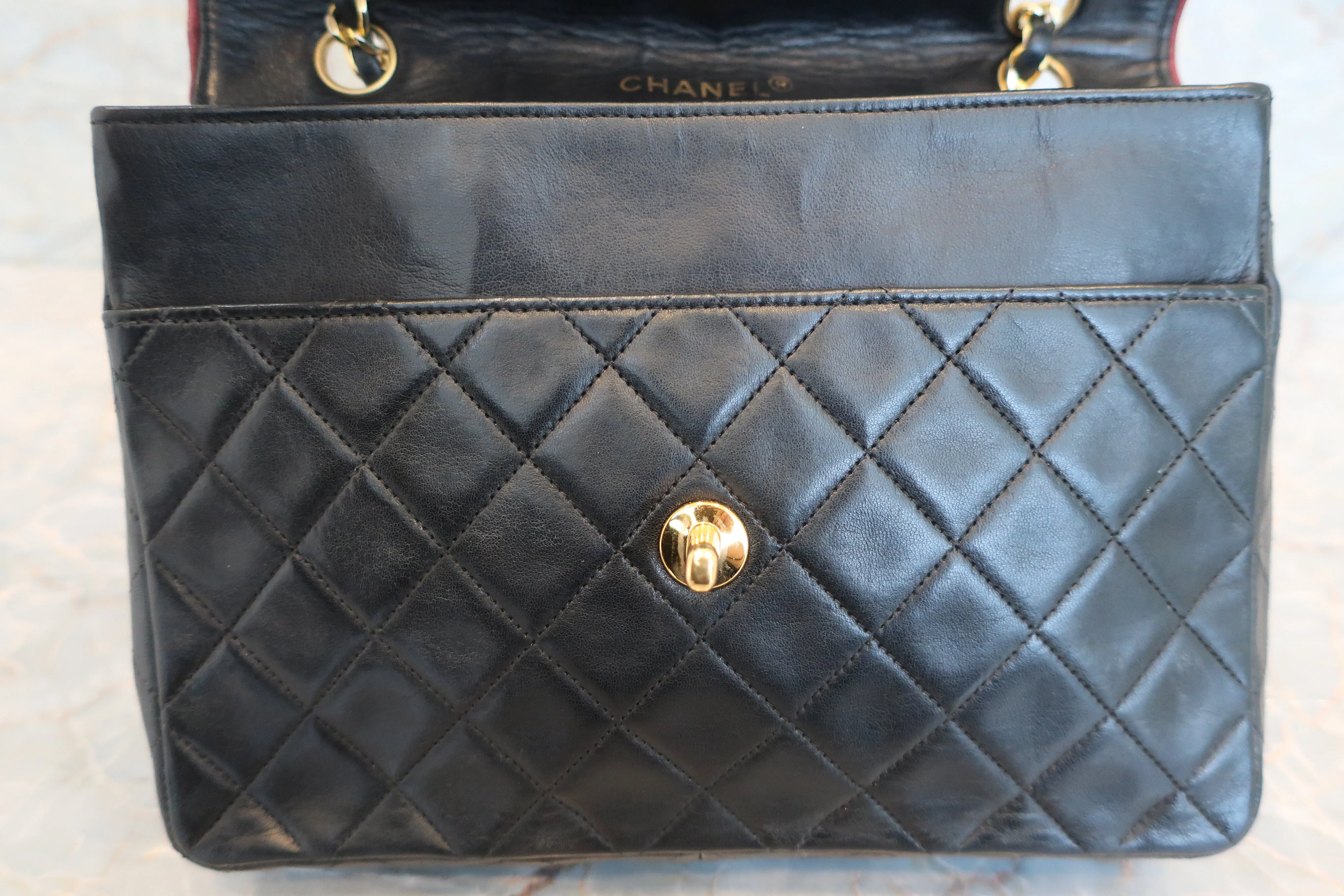 CHANEL/シャネル マトラッセバイカラーチェーンショルダーバッグ ラムスキン ブラック/レッド/ゴールド金具 ショルダーバッグ 600020127