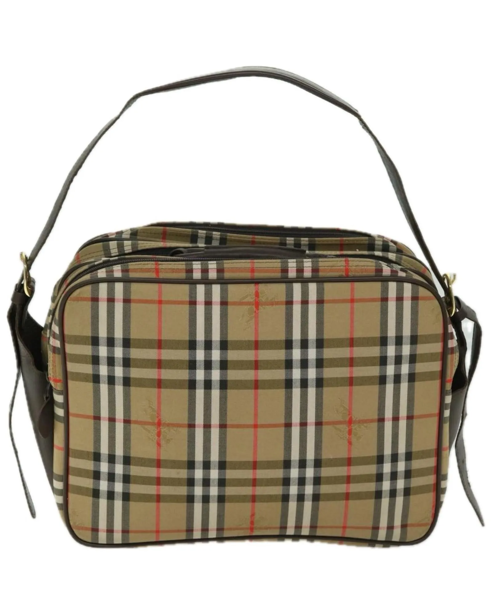 Classic Checkered Canvas Shoulder Bag