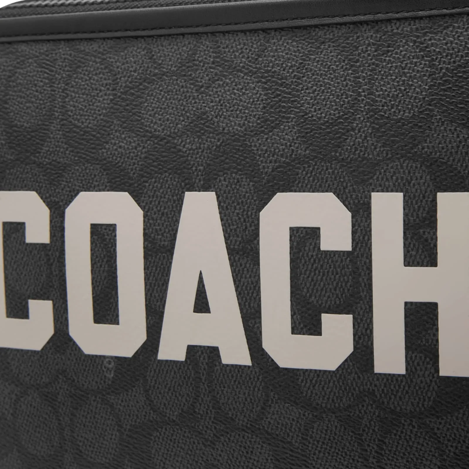 Coach Charter Graphic crossbody bag, dark gray leather multi signature