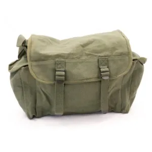 Cotton-Canvas Large 2-Pocket Haversack. New. Olive Green.