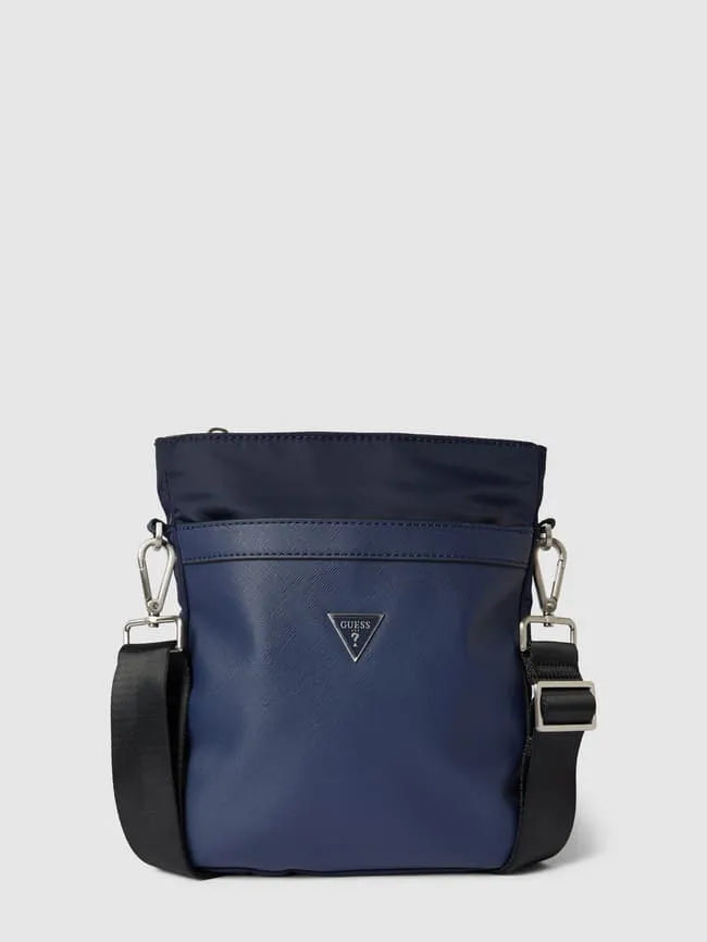 Crossbody bag with Guess label, navy blue