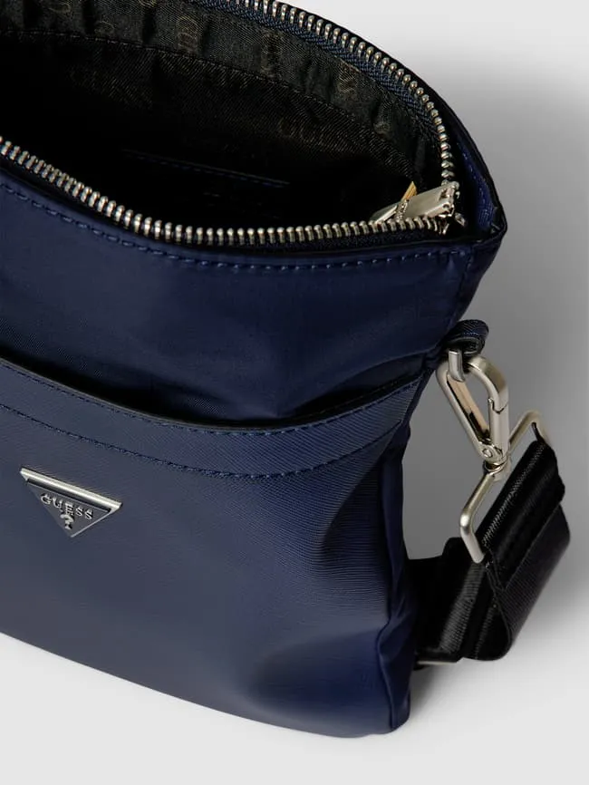 Crossbody bag with Guess label, navy blue