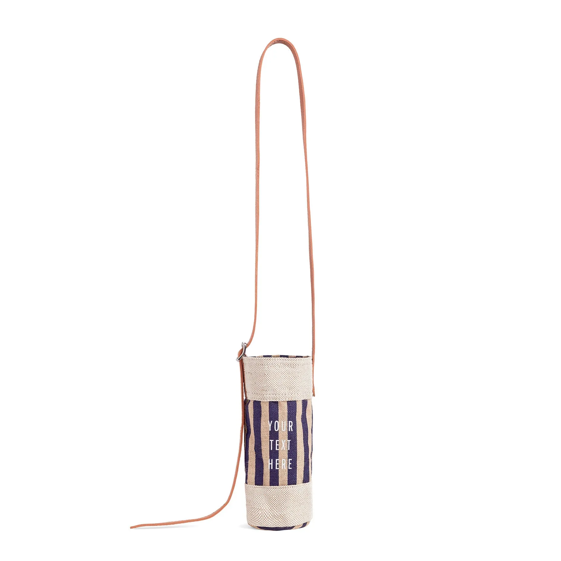 Crossbody Bottle Bag in Navy Stripe