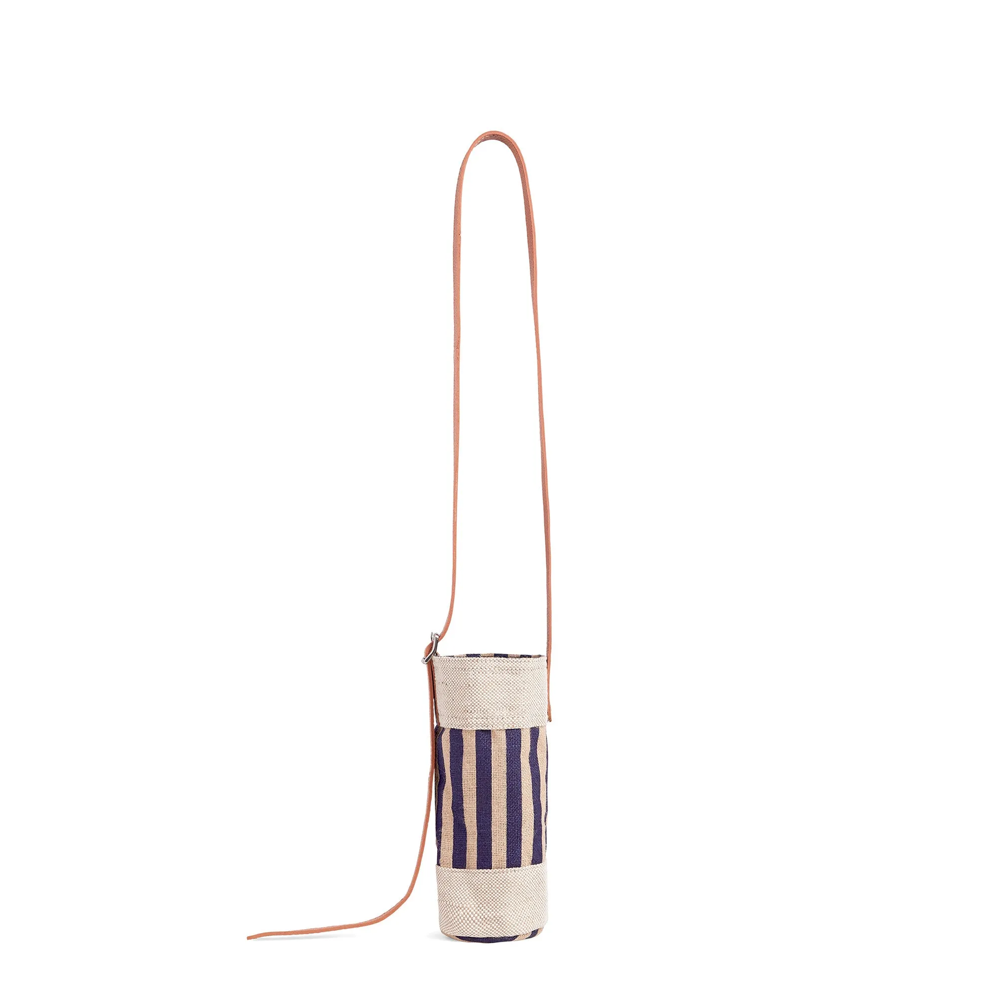 Crossbody Bottle Bag in Navy Stripe