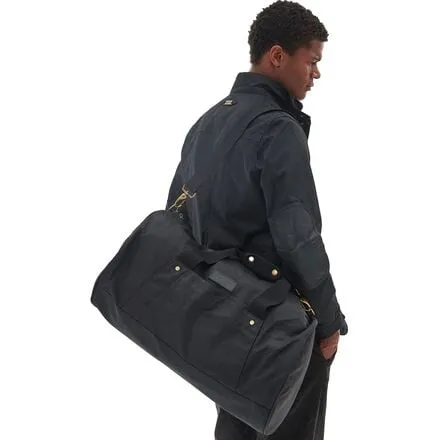 Explorer Wax Barbour Sports Bag, Black