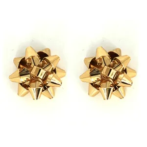 Gold Bow Stud Christmas Earrings