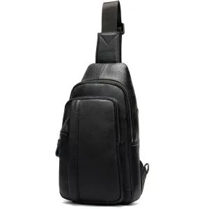 Great Quality Soft Handle Waterproof Genuine Leather Chest Bag Sling Backpack