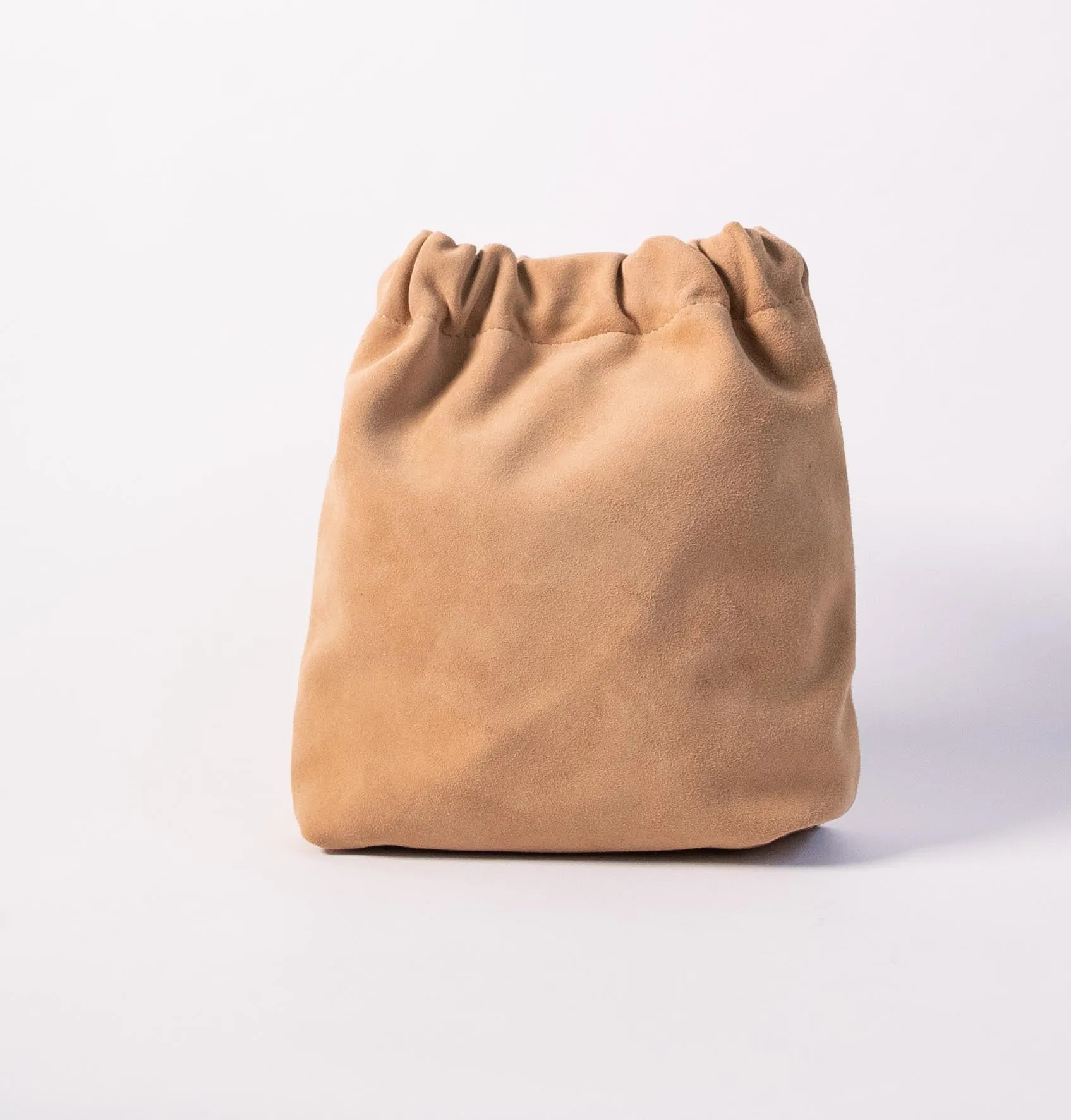 Harpers Emporium Gathered Bag in Camel Suede