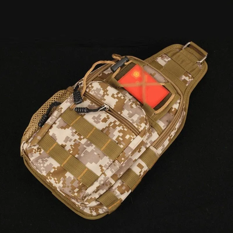 High Quality Outdoor Camouflage Canvas Tactical Chest Bag Diagonal Casual Shoulder Bag Camouflage Canvas Bag Waterproof