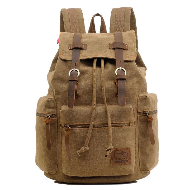 Hight Quality Casual Canvas Retro Drawnstring Travel Backpack