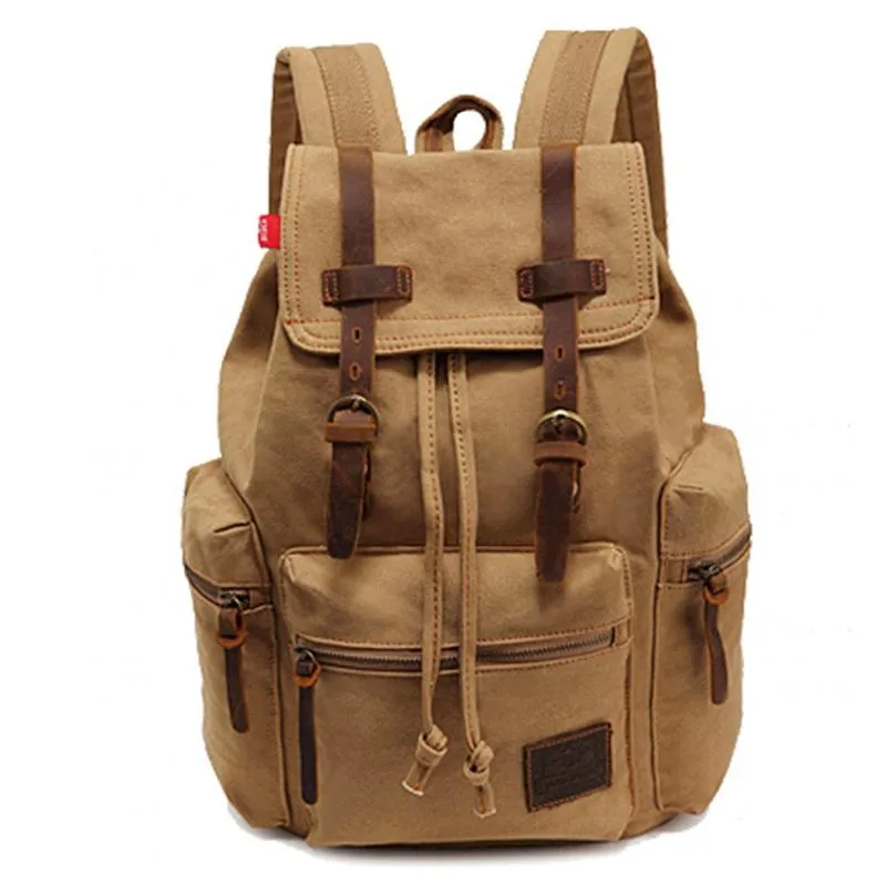 Hight Quality Casual Canvas Retro Drawnstring Travel Backpack