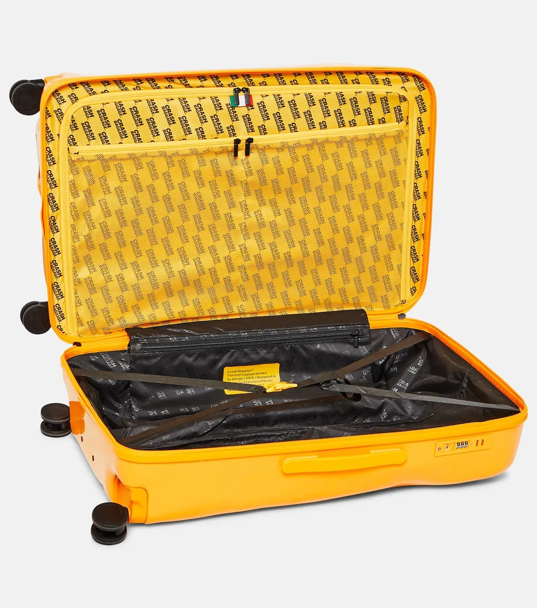 Icon large suitcase for check-in for flight Crash Baggage, orange