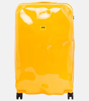 Icon large suitcase for check-in for flight Crash Baggage, orange