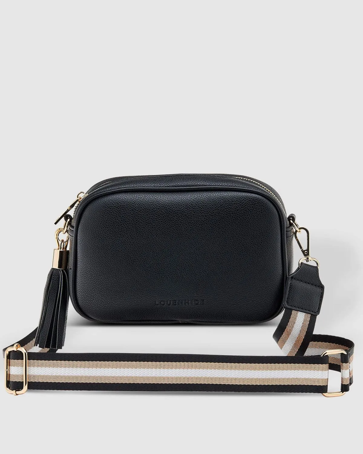 Jacinta Metallic Black Crossbody Bag