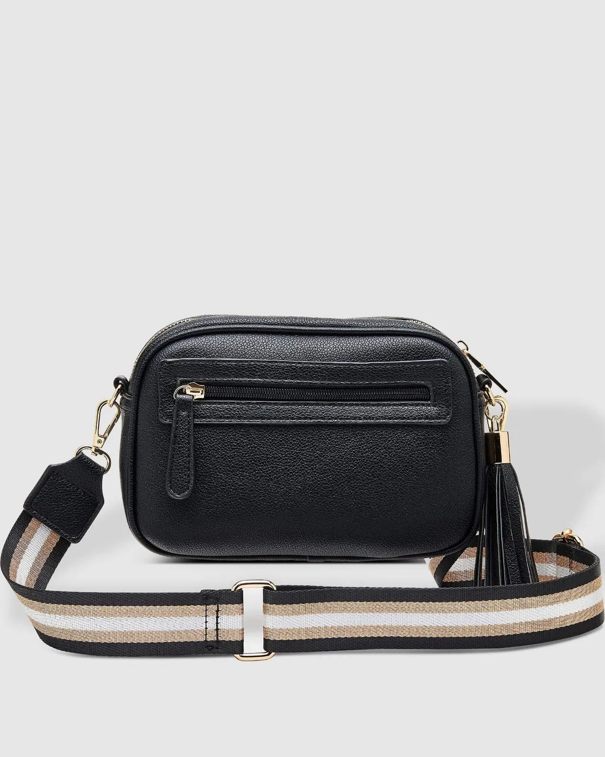 Jacinta Metallic Black Crossbody Bag