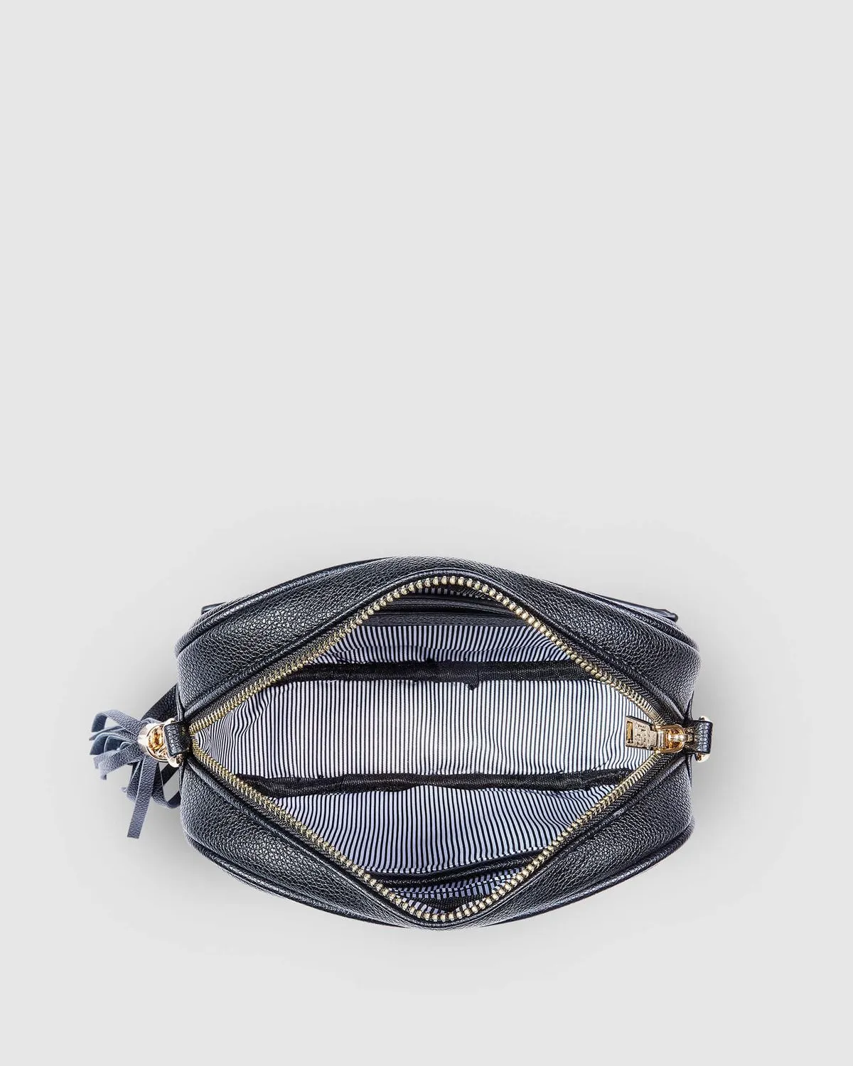 Jacinta Metallic Black Crossbody Bag