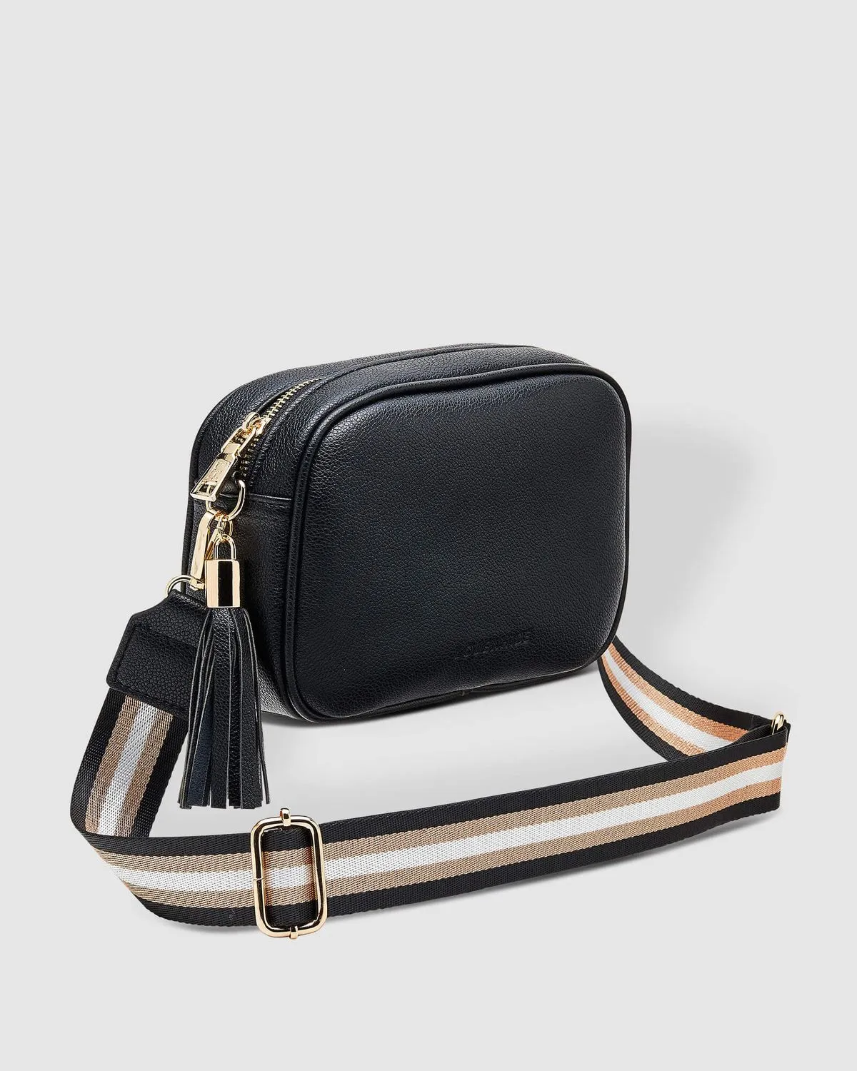 Jacinta Metallic Black Crossbody Bag