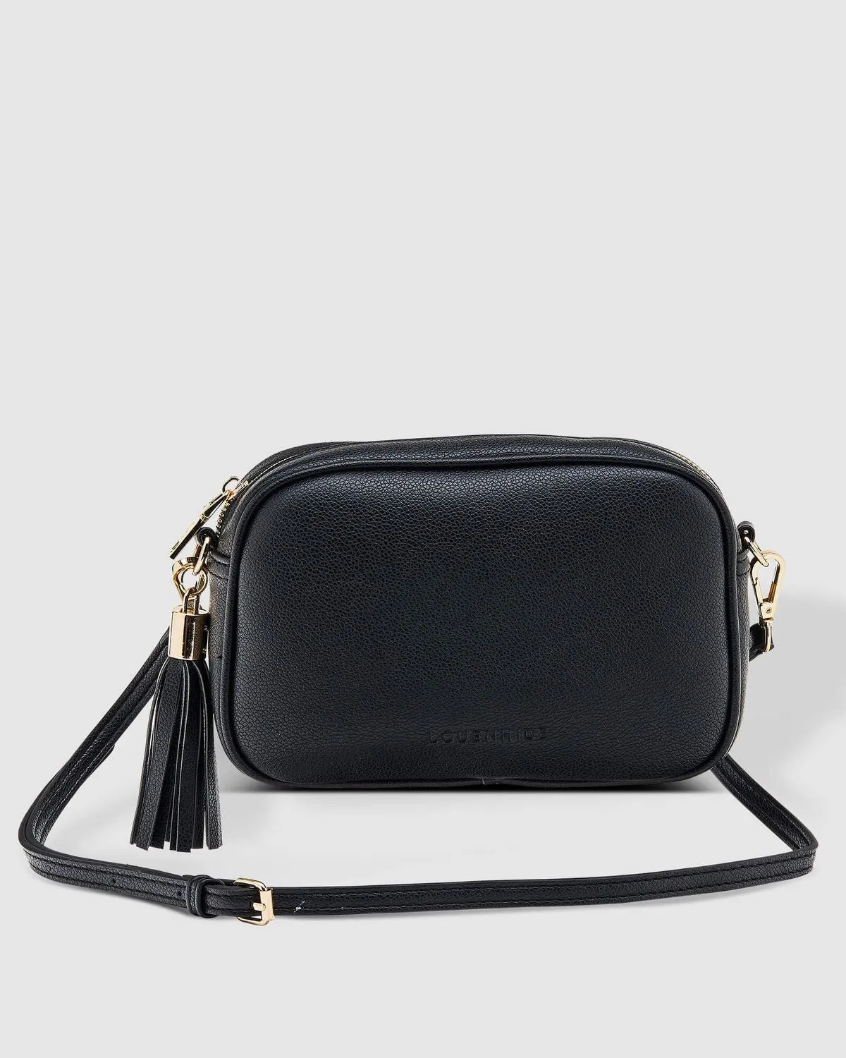 Jacinta Metallic Black Crossbody Bag