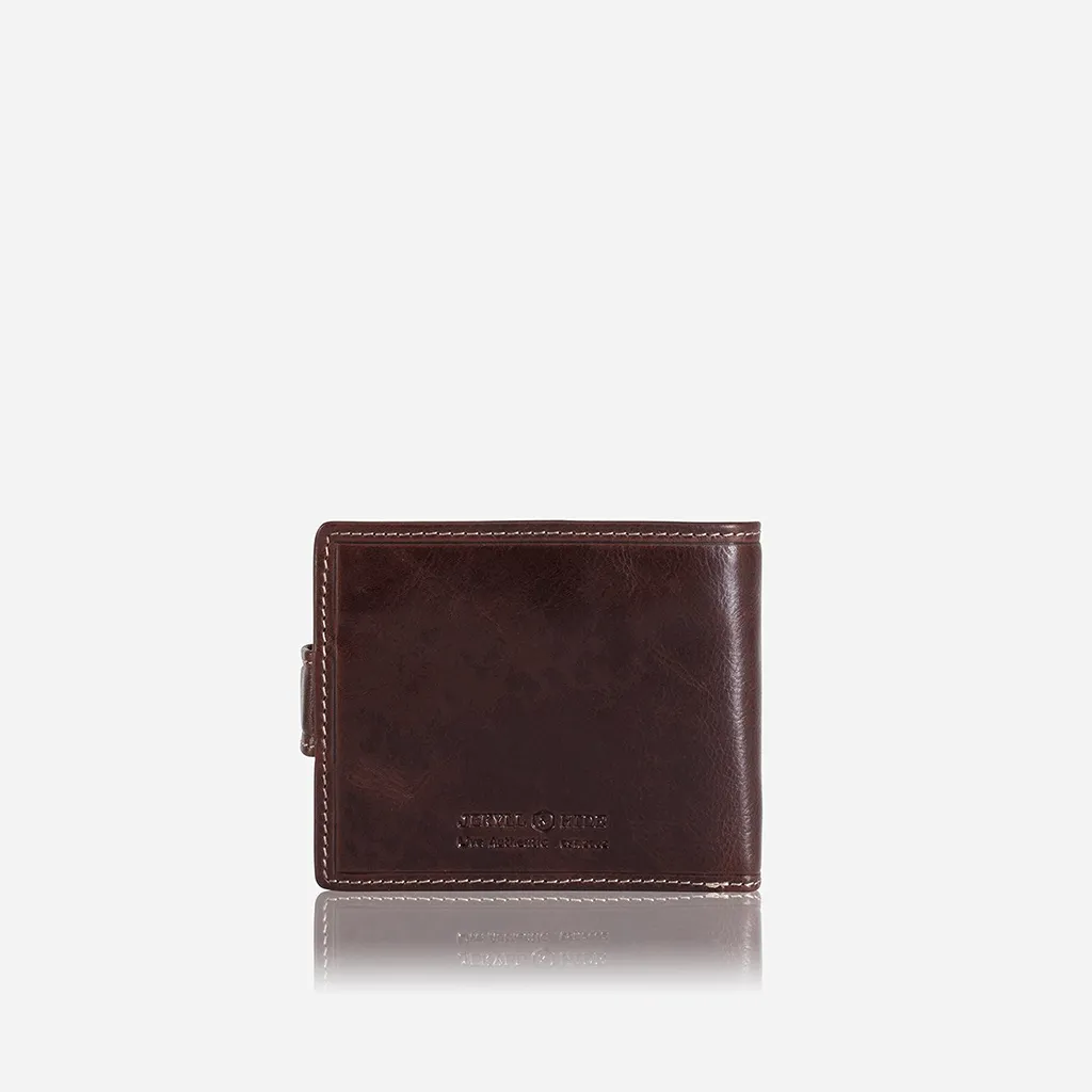 Jekyll & Hide Oxford Billfold Wallet With Coin And ID Window, Coffee