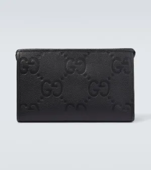 Jumbo clutch with GG Gucci logo, black