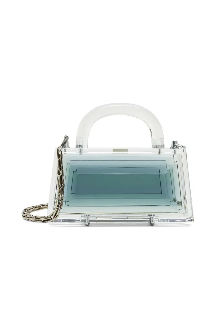 L'Afshar Leora Teal Clutch