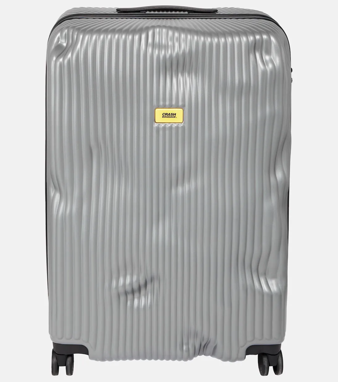 Large striped suitcase Crash Baggage, gray