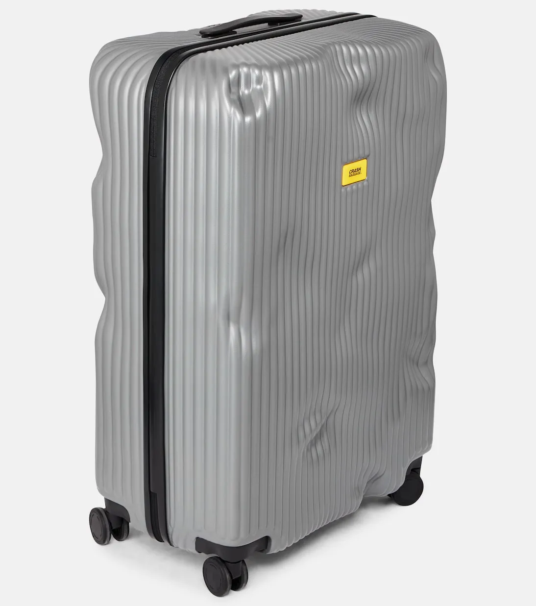 Large striped suitcase Crash Baggage, gray