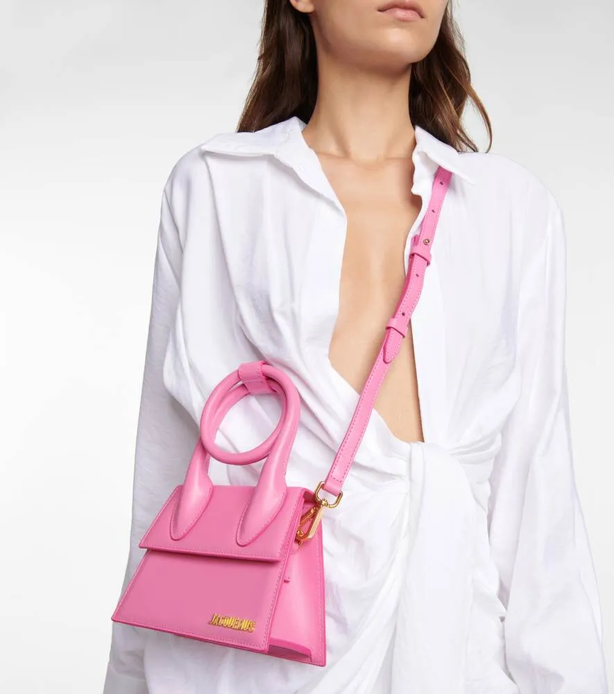 Le Chiquito Noeud Jacquemus leather tote bag, pink