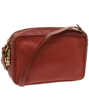 Leather Shoulder Bag with Auth Detailing in Red