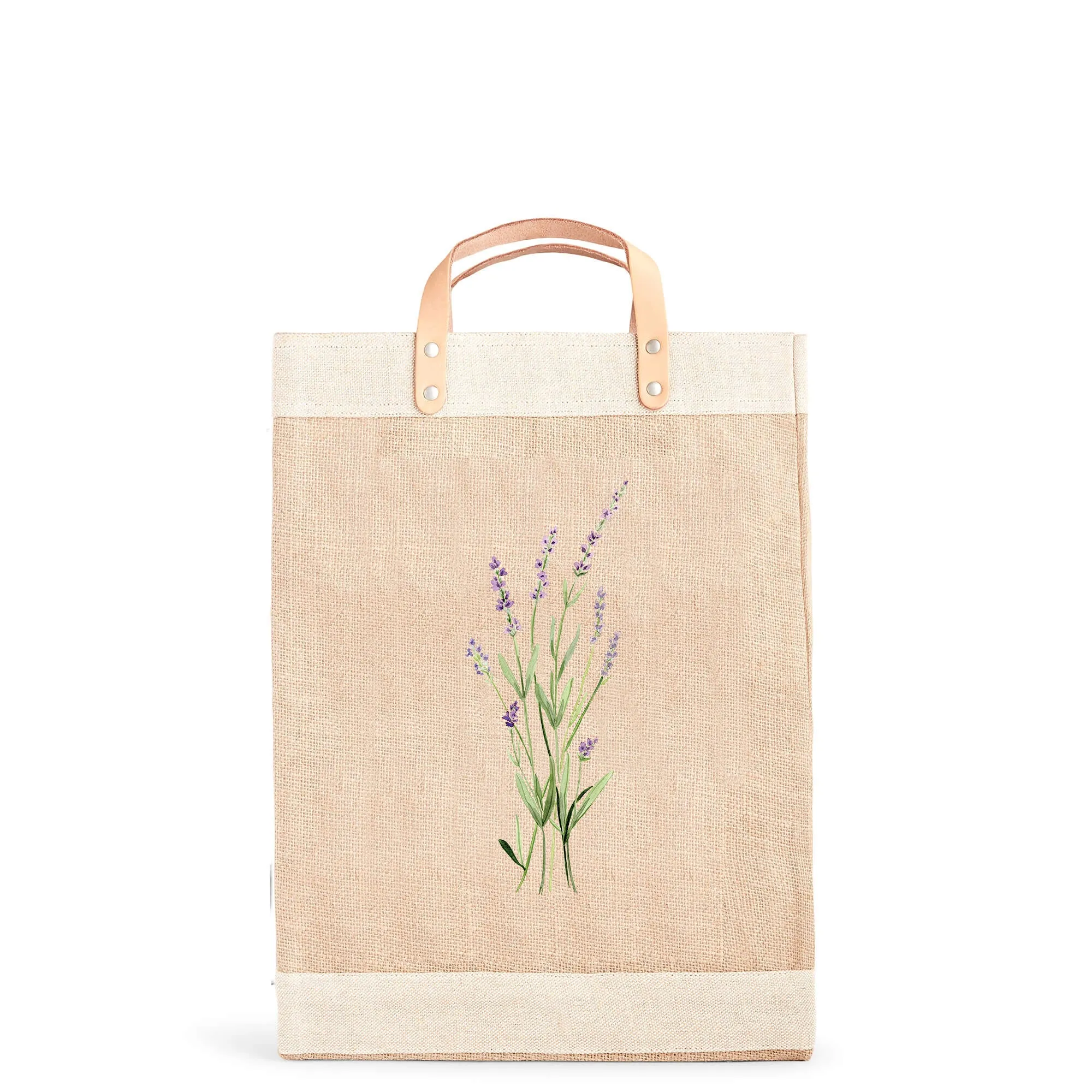 Market Bag in Natural Lavender Bloom by Amy Logsdon