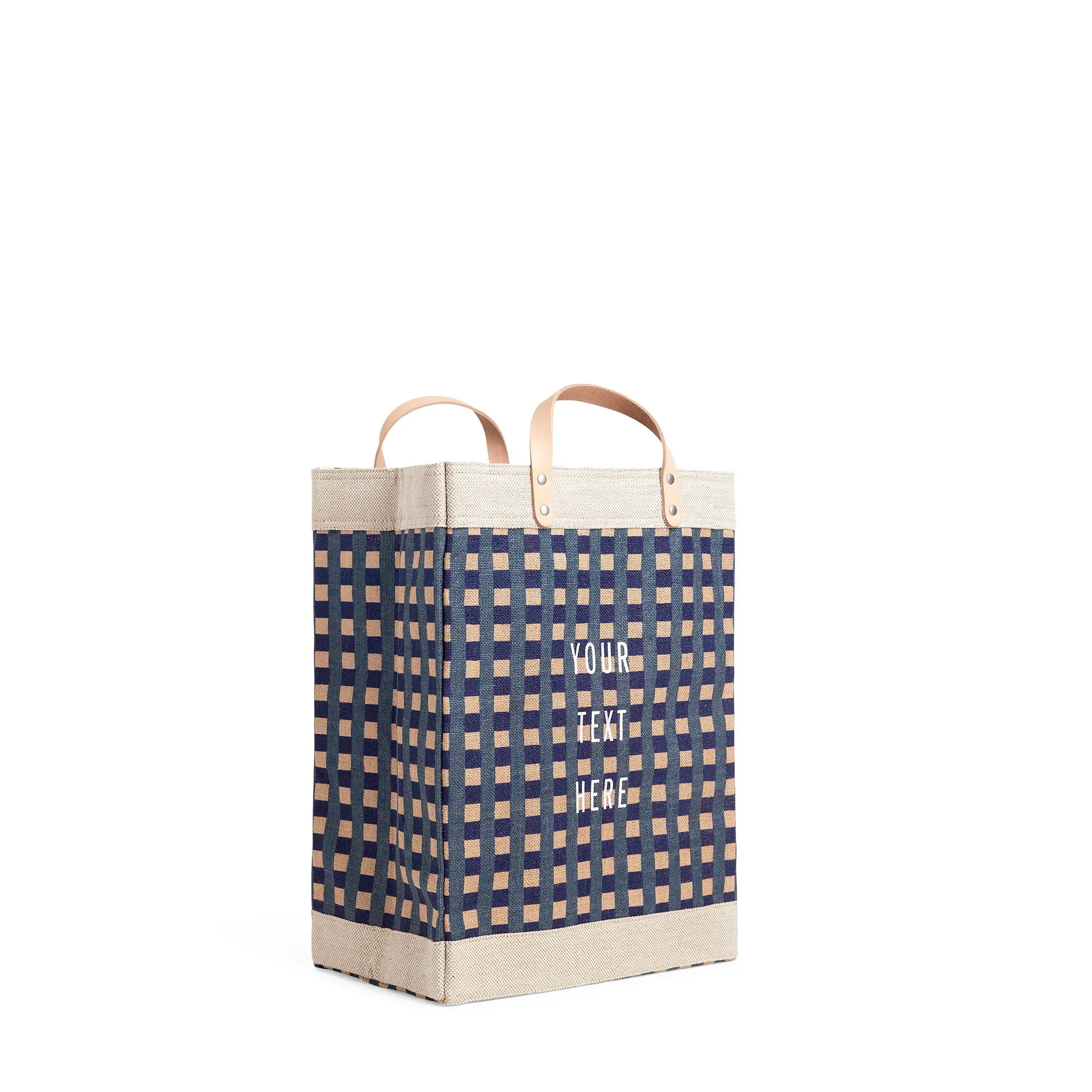 Market Bag in Navy Gingham