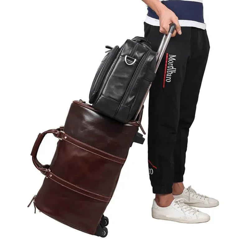 Men's Black Leather Laptop Bag - For Business & Travel