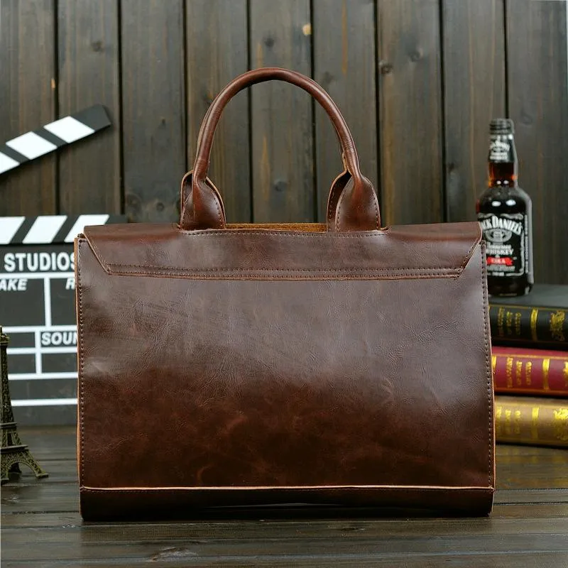 Men's Business Leather Crossbody Bag HandBag