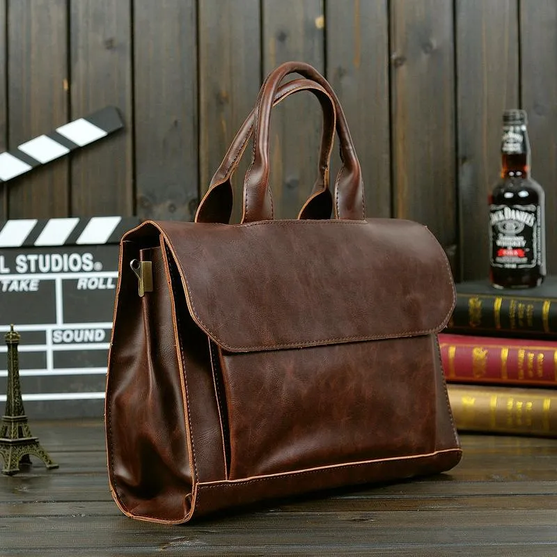 Men's Business Leather Crossbody Bag HandBag